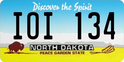 ND license plate IOI134
