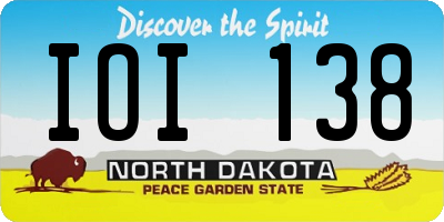 ND license plate IOI138