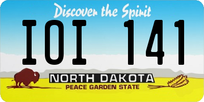 ND license plate IOI141