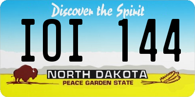 ND license plate IOI144