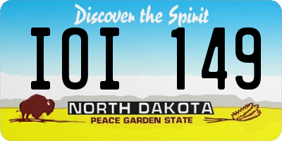 ND license plate IOI149