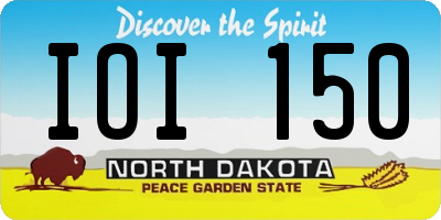 ND license plate IOI150