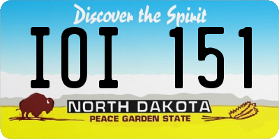 ND license plate IOI151