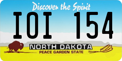 ND license plate IOI154