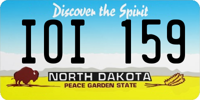 ND license plate IOI159