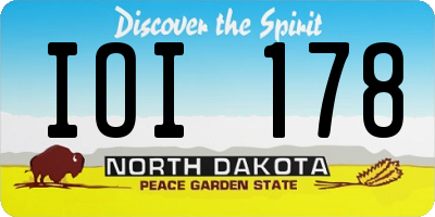 ND license plate IOI178