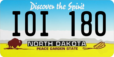 ND license plate IOI180