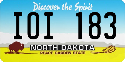 ND license plate IOI183