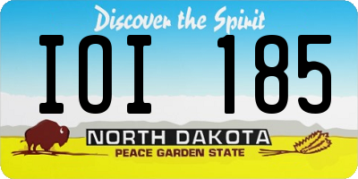 ND license plate IOI185