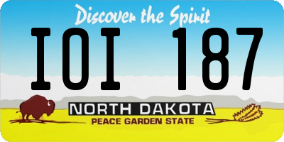 ND license plate IOI187