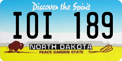 ND license plate IOI189