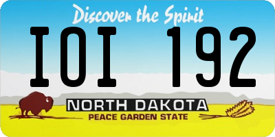 ND license plate IOI192