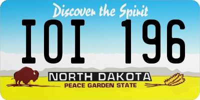 ND license plate IOI196