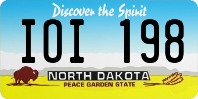 ND license plate IOI198