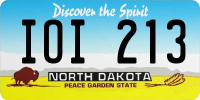 ND license plate IOI213