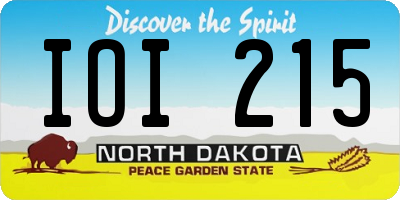 ND license plate IOI215