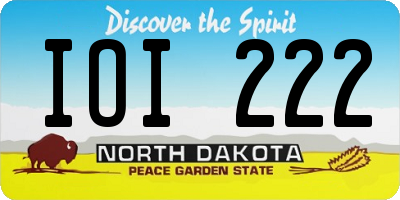 ND license plate IOI222