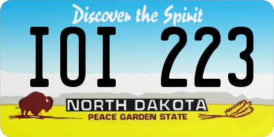 ND license plate IOI223