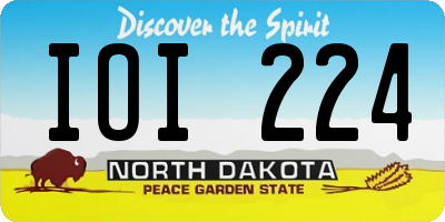 ND license plate IOI224