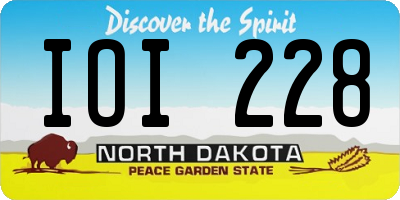 ND license plate IOI228