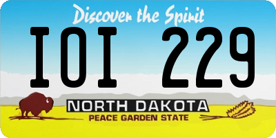 ND license plate IOI229