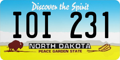 ND license plate IOI231