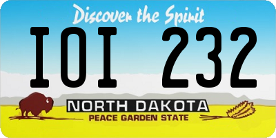 ND license plate IOI232