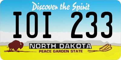 ND license plate IOI233