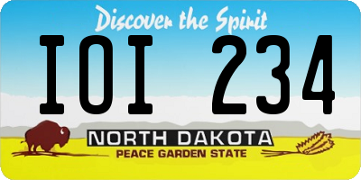 ND license plate IOI234