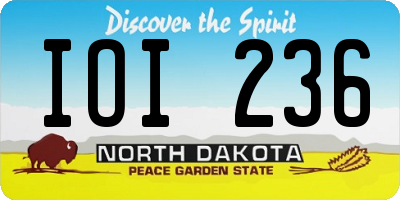 ND license plate IOI236