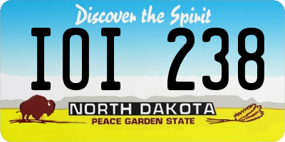 ND license plate IOI238