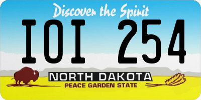 ND license plate IOI254