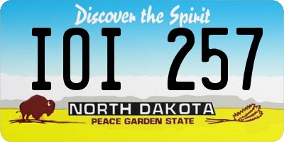 ND license plate IOI257