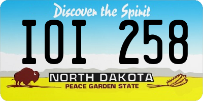 ND license plate IOI258