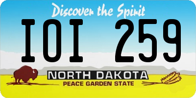 ND license plate IOI259