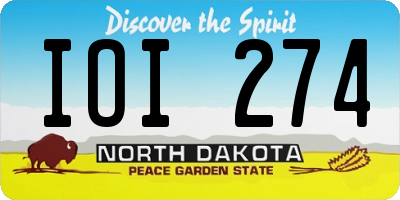 ND license plate IOI274