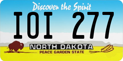 ND license plate IOI277