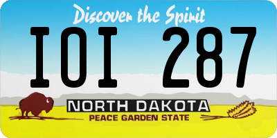 ND license plate IOI287