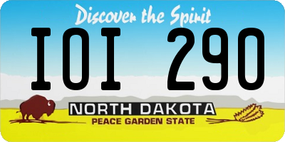 ND license plate IOI290
