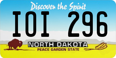 ND license plate IOI296