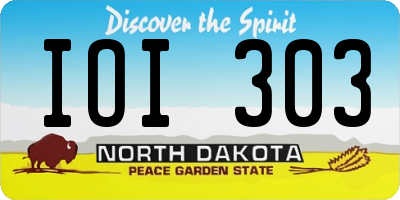 ND license plate IOI303