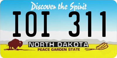 ND license plate IOI311