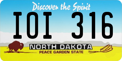 ND license plate IOI316