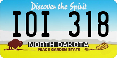 ND license plate IOI318
