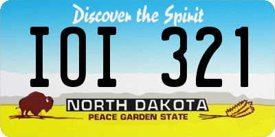 ND license plate IOI321