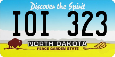 ND license plate IOI323