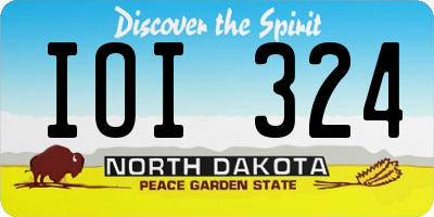 ND license plate IOI324