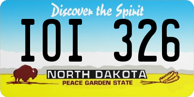 ND license plate IOI326