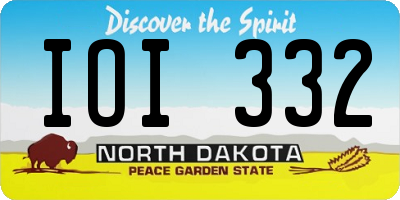 ND license plate IOI332