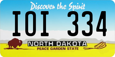 ND license plate IOI334